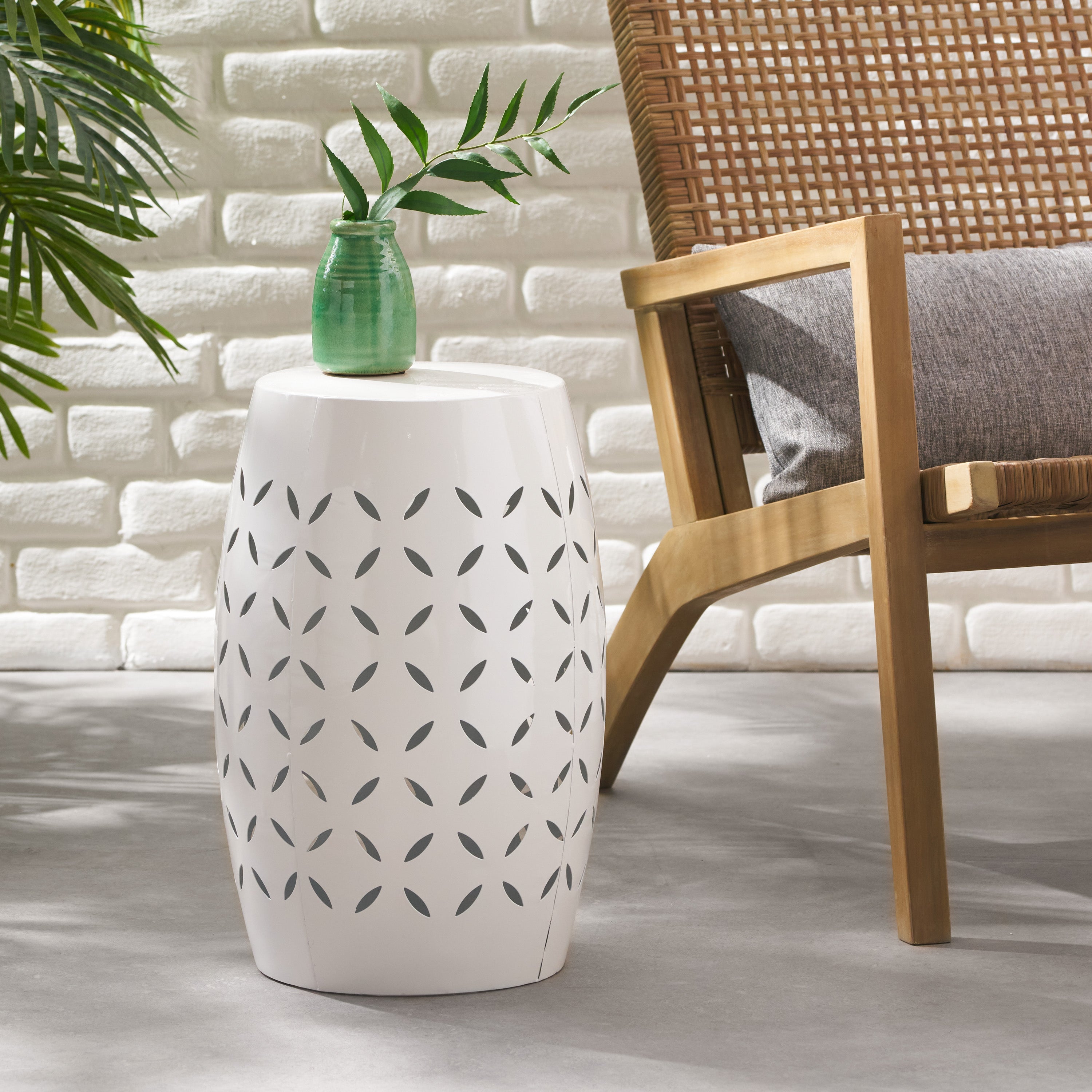 Lilac Outdoor Metal Cutout Accent Table