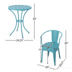 Colman 3-Piece Iron Bistro Set with Table and 2 Chairs