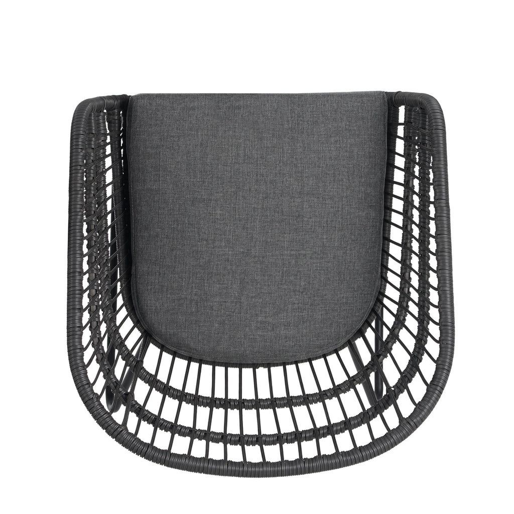 Outdoor Chair with Sled Legs and Curved Frame, Set of 2