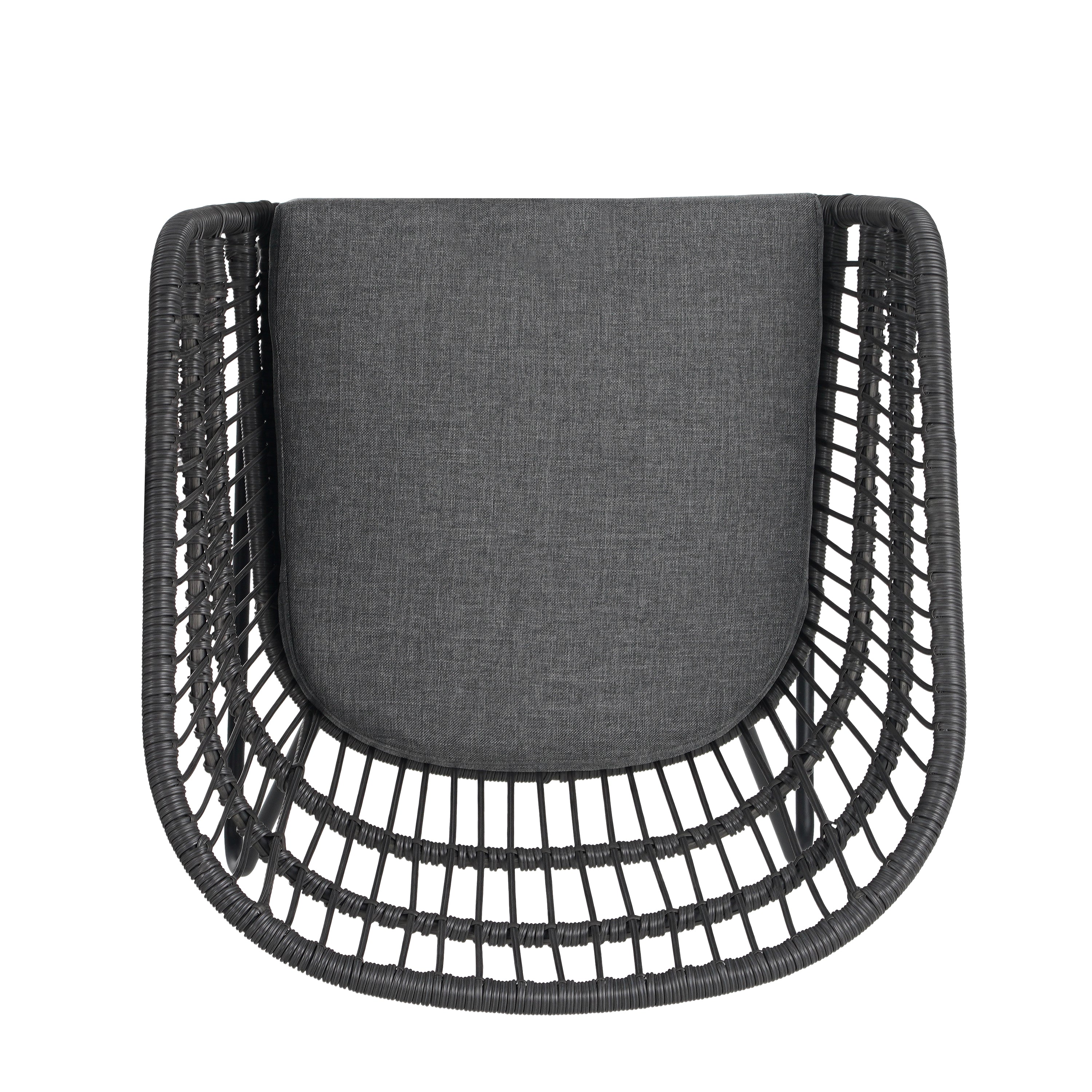 Outdoor Chair with Sled Legs and Curved Frame, Set of 2