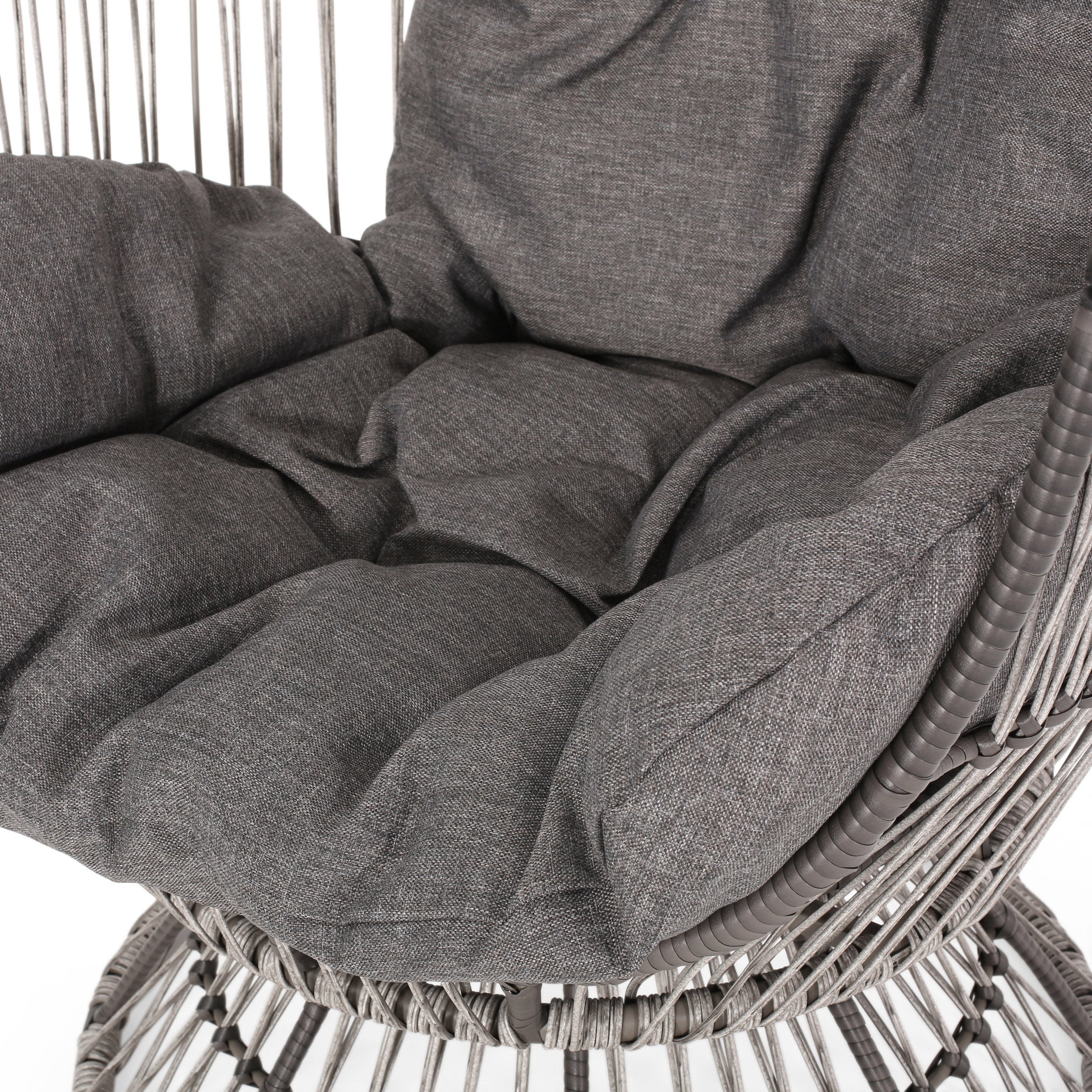 Lazulite Outdoor Egg Chair with Water-Resistant Cushion and Swivel Function