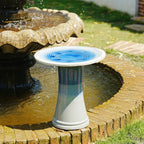17'' Blue Ombre Ceramic Bird Bath