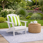 Lime & White Stripe Outdoor Square Pillows, Set of 2