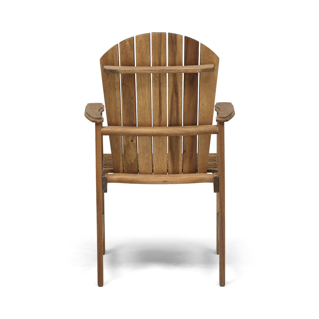 Outdoor Weather Resistant Acacia Wood Adirondack Dining Chairs, Set of 2