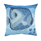 Outdoor Embroidered Fish Polyester Filled Throw Pillow