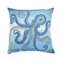 Outdoor Embroidered Octopus Polyester Filled Throw Pillow