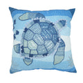 Outdoor Embroidered Turtle Polyester Filled Throw Pillow