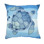 Outdoor Embroidered Turtle Polyester Filled Throw Pillow