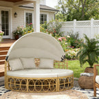Round Outdoor Daybed with Canopy