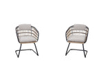 Maristella Outdoor Wicker Dining Chairs, Set of 2