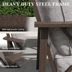 Marisol 2 Piece Outdoor Patio Set, 70" All-Weather Metal 3-Seat Sofa and Coffee Table