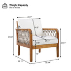 Millie Outdoor Acacia Wood Club Chair