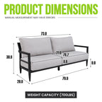 Mariner Outdoor Aluminum Sofa with Sunbrella Cusions