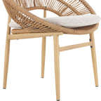 Cyril Outdoor Wicker Papasan Style Dining Chair, Set of 2