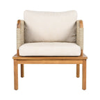 Isola Outdoor Acacia Wood and Rope Club Chair with Cushions