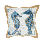 Coastal Outdoor Sea Horse Polyester Filled Throw Pillow