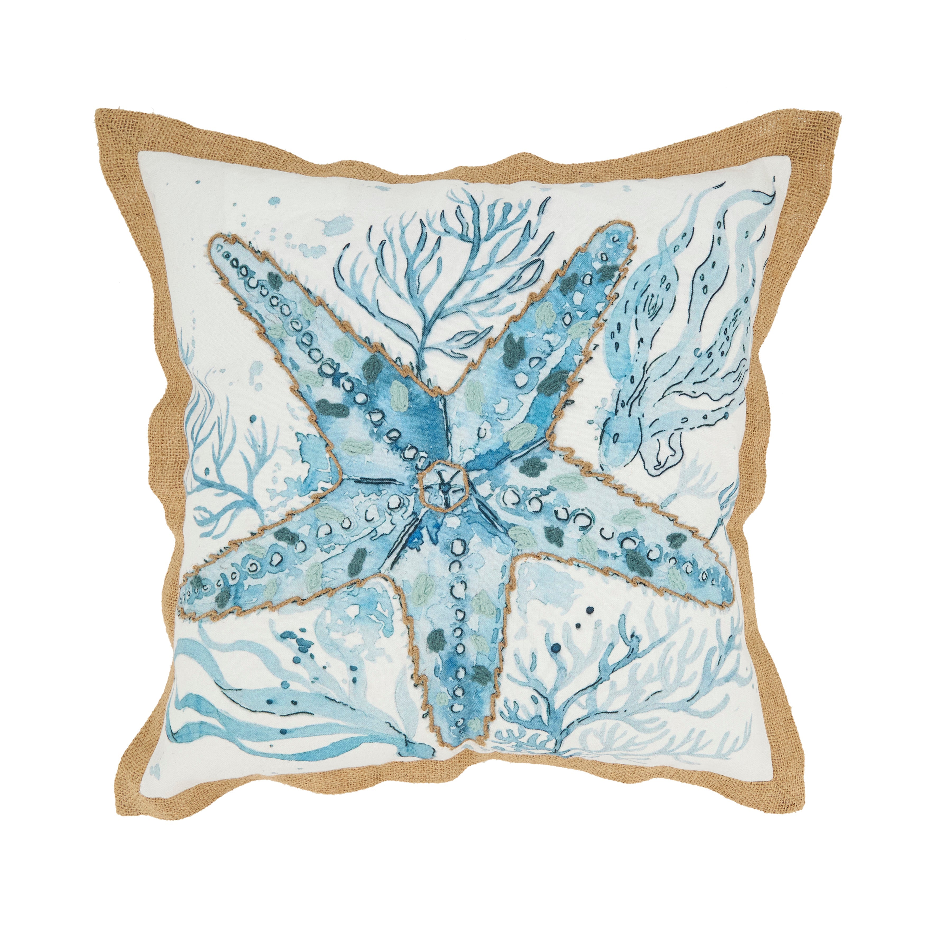 Charming Outdoor Starfish Polyester Filled Throw Pillow
