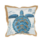Coastal Outdoor Turtle Polyester Filled Throw Pillow
