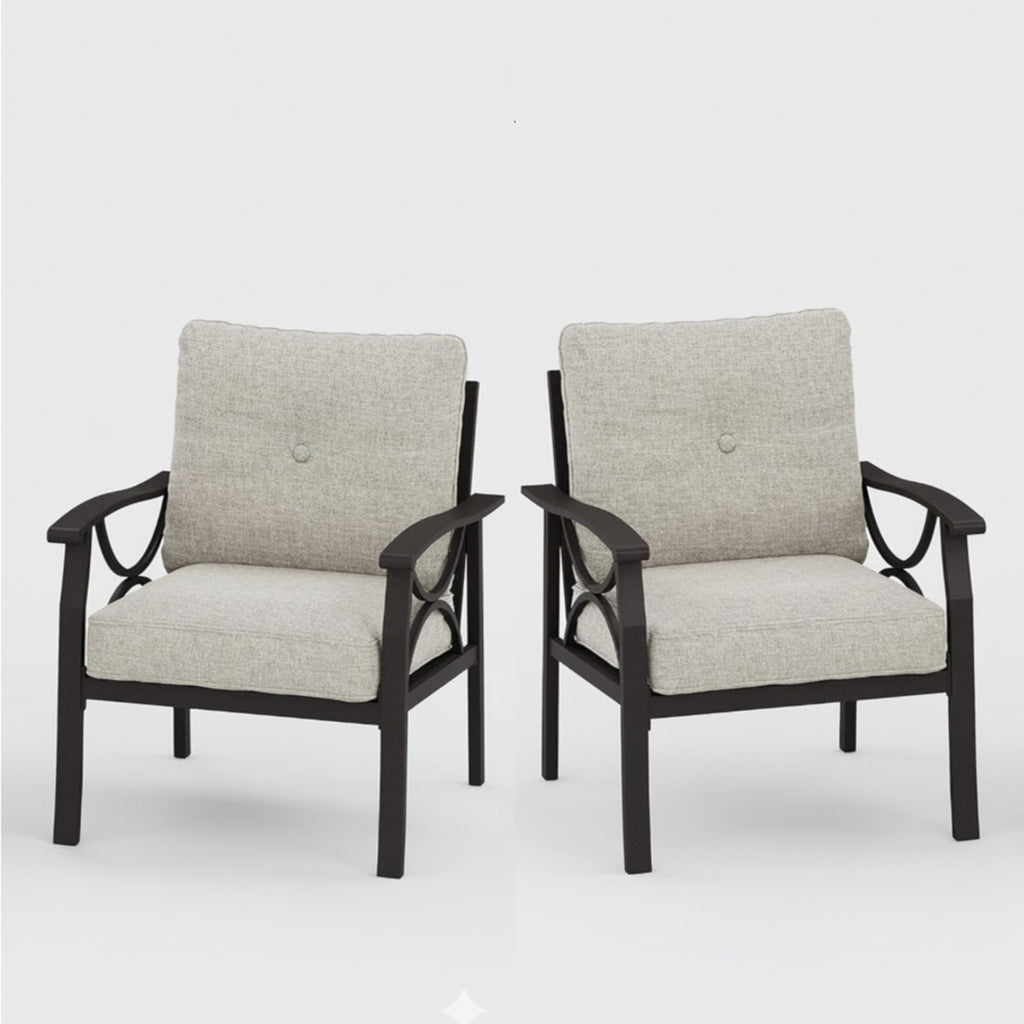 Marisol All-Weather Metal Armchairs, Set of 2