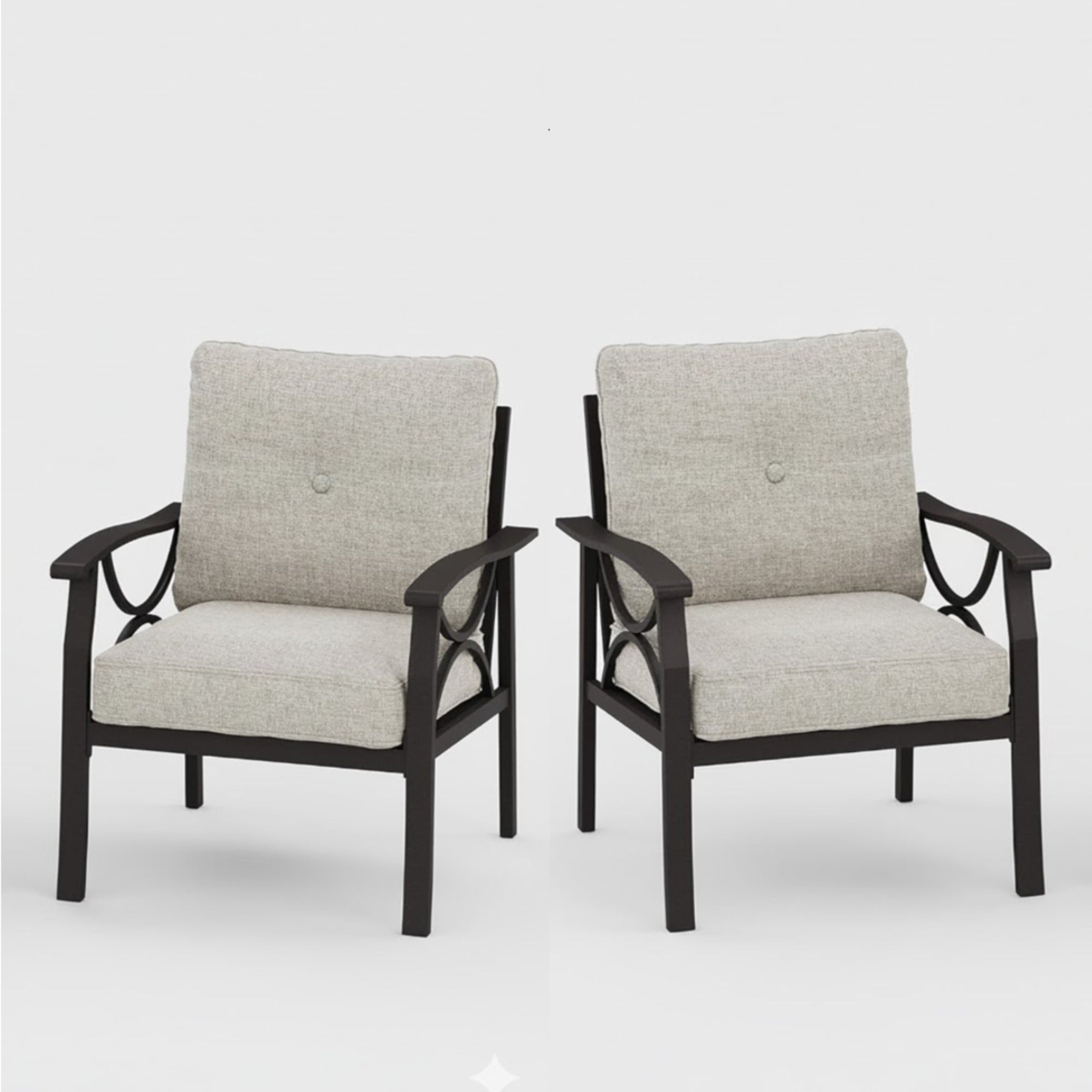Marisol All-Weather Metal Armchairs, Set of 2