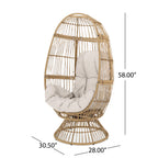 Lazulite Outdoor Egg Chair with Water-Resistant Cushion and Swivel Function