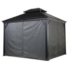 Gray Curtains for Provence Hard Top Gazebos by Sojag