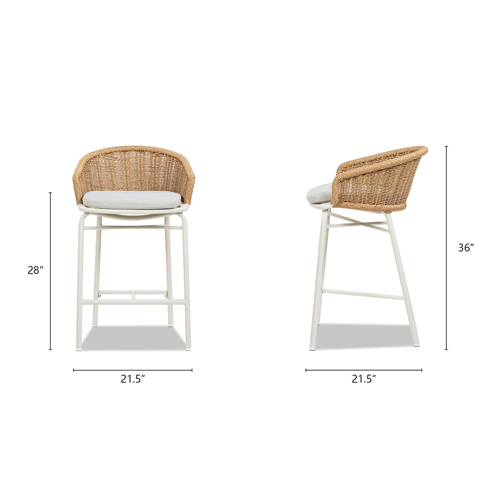 Santorini Wicker Outdoor Bar Stool, Set of 2