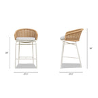 Santorini Wicker Outdoor Bar Stool, Set of 2