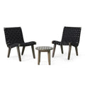 Rhythmus 3-Piece Outdoor Chat Set with 2 Curved Chairs Design and Slatted Table Top