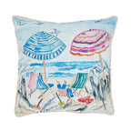 Colorful Outdoor Beach Umbrellas Polyester Filled Throw Pillow