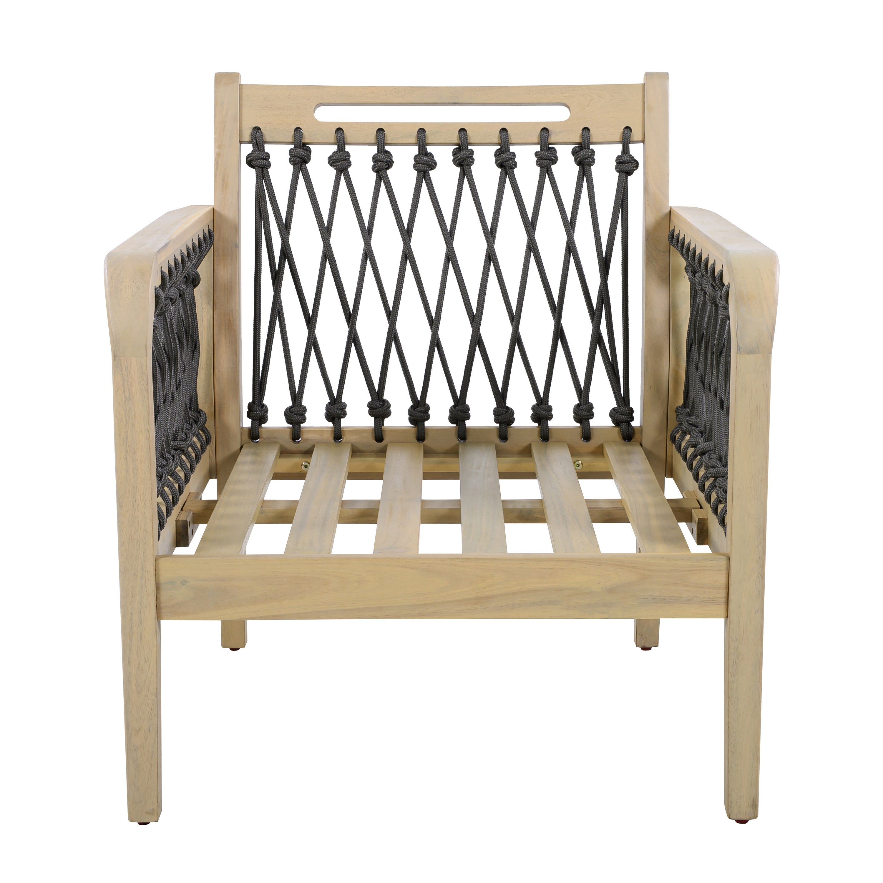 Millie Outdoor Acacia Wood Club Chair
