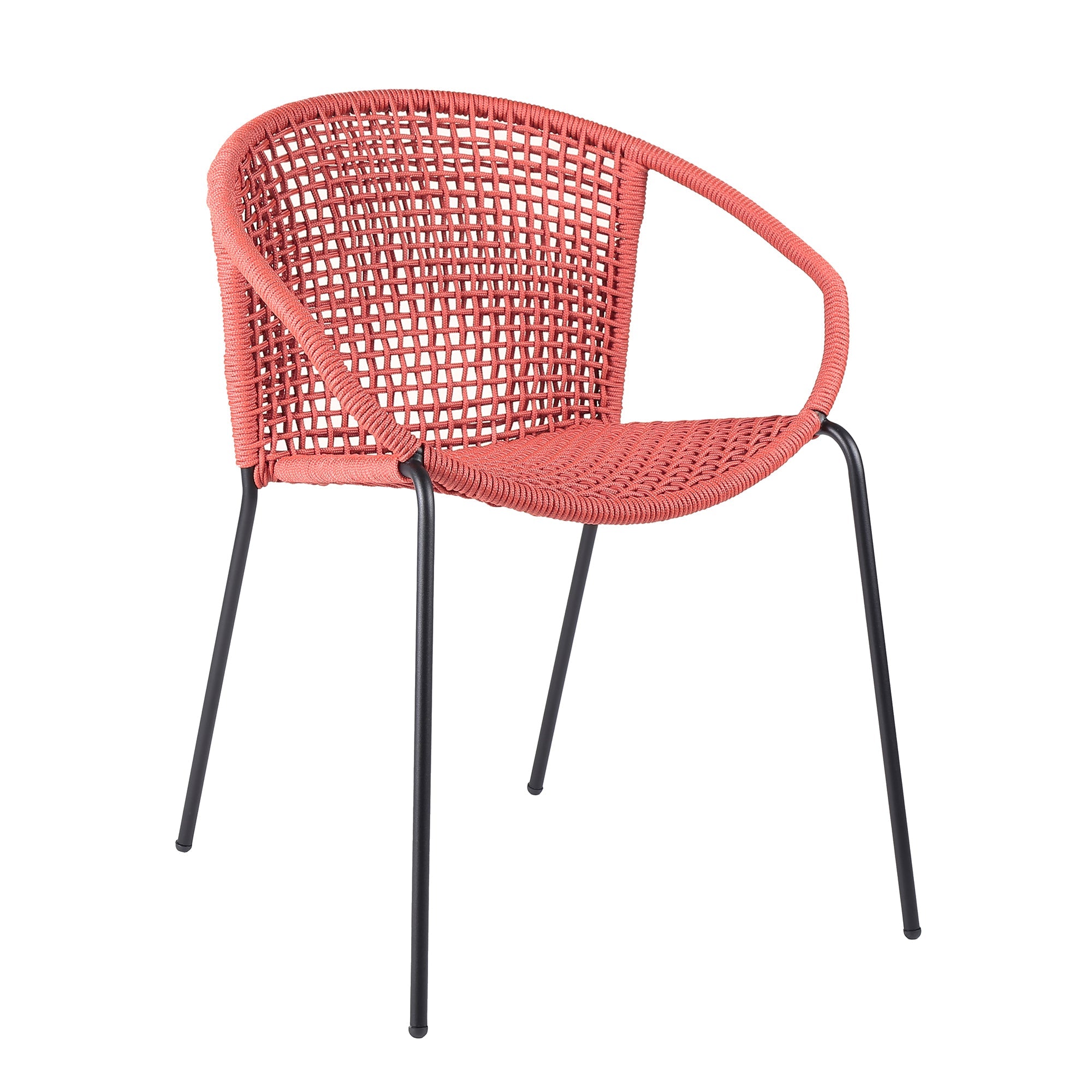 Quilla Indoor Outdoor Stackable Rope Dining Chairs, Set of 2