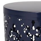 Refinery 2-Piece Outdoor End Table Set with Floral Patten and Iron Cut Design