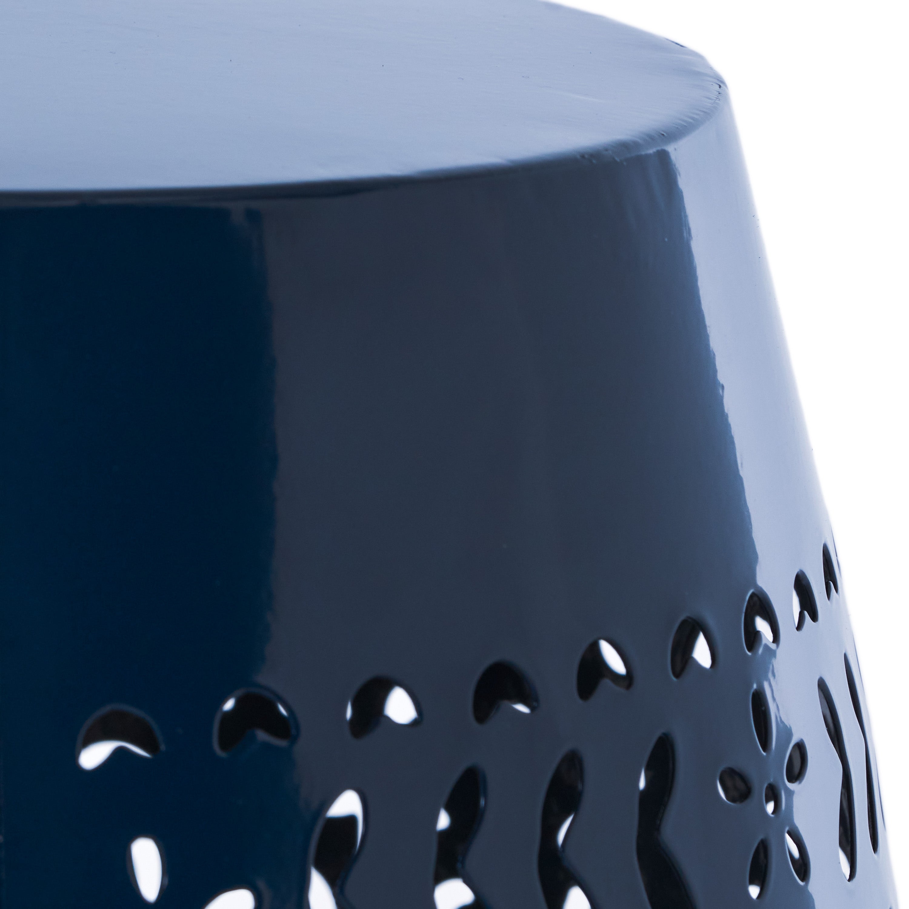 Ruby Outdoor Metal Lace Cutout Accent Table
