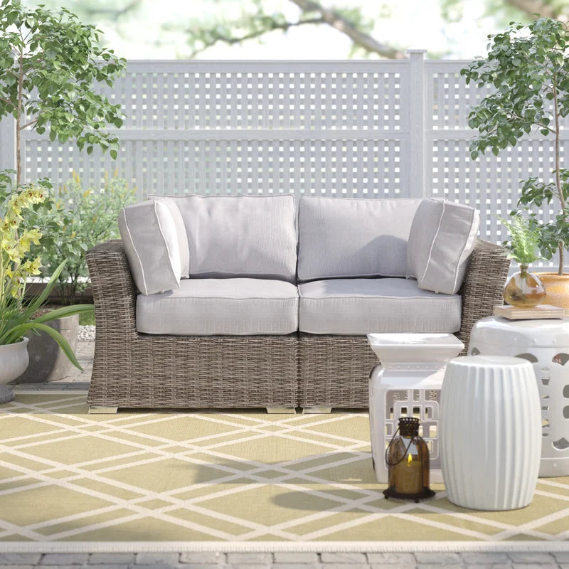 Elegant Wicker Outdoor Loveseat