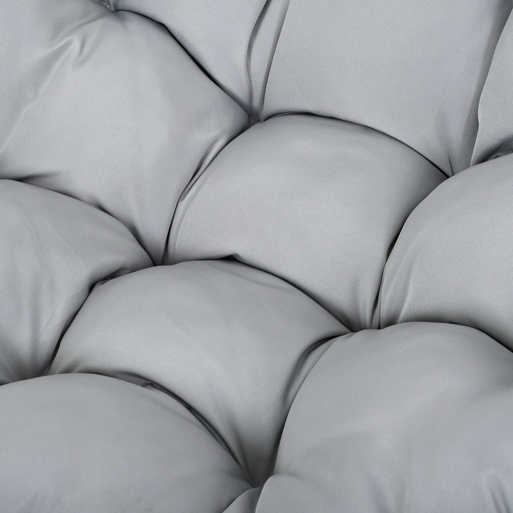 Folding Hanging Swinging Egg Chair with Stand & Tufted Cushion