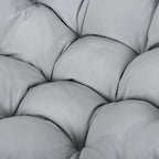 Folding Hanging Swinging Egg Chair with Stand & Tufted Cushion