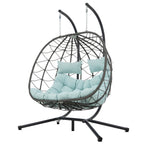 2-Person Swinging Egg Chair with Stand