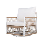 Caspian Outdoor Handwoven Rope Accent Swivel Chairs, Set of 2