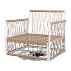 Caspian Outdoor Handwoven Rope Accent Swivel Chairs, Set of 2