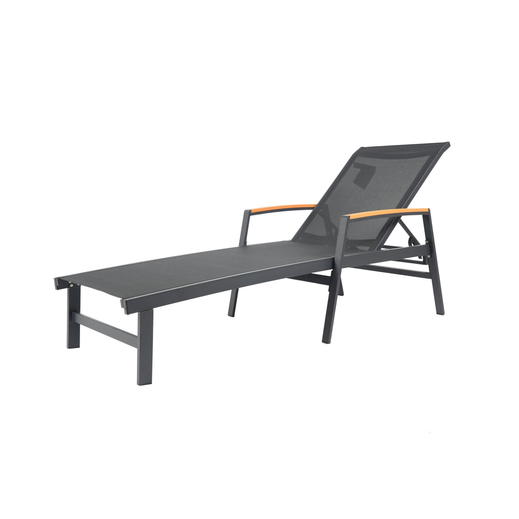 Wavellite Outdoor Chaise Lounges with Aluminum Frame and Mesh Seating