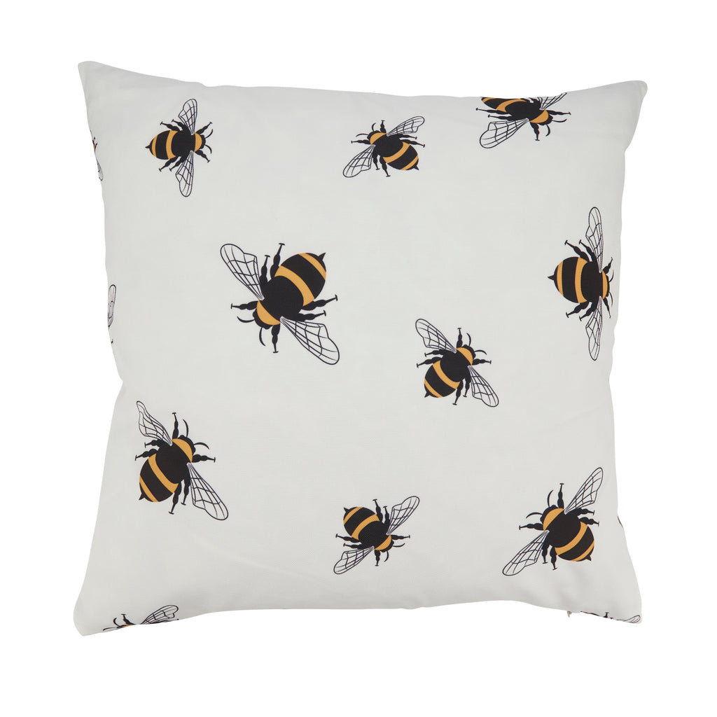Charming Bumble Bee Outdoor Polyester Filled Throw Pillow