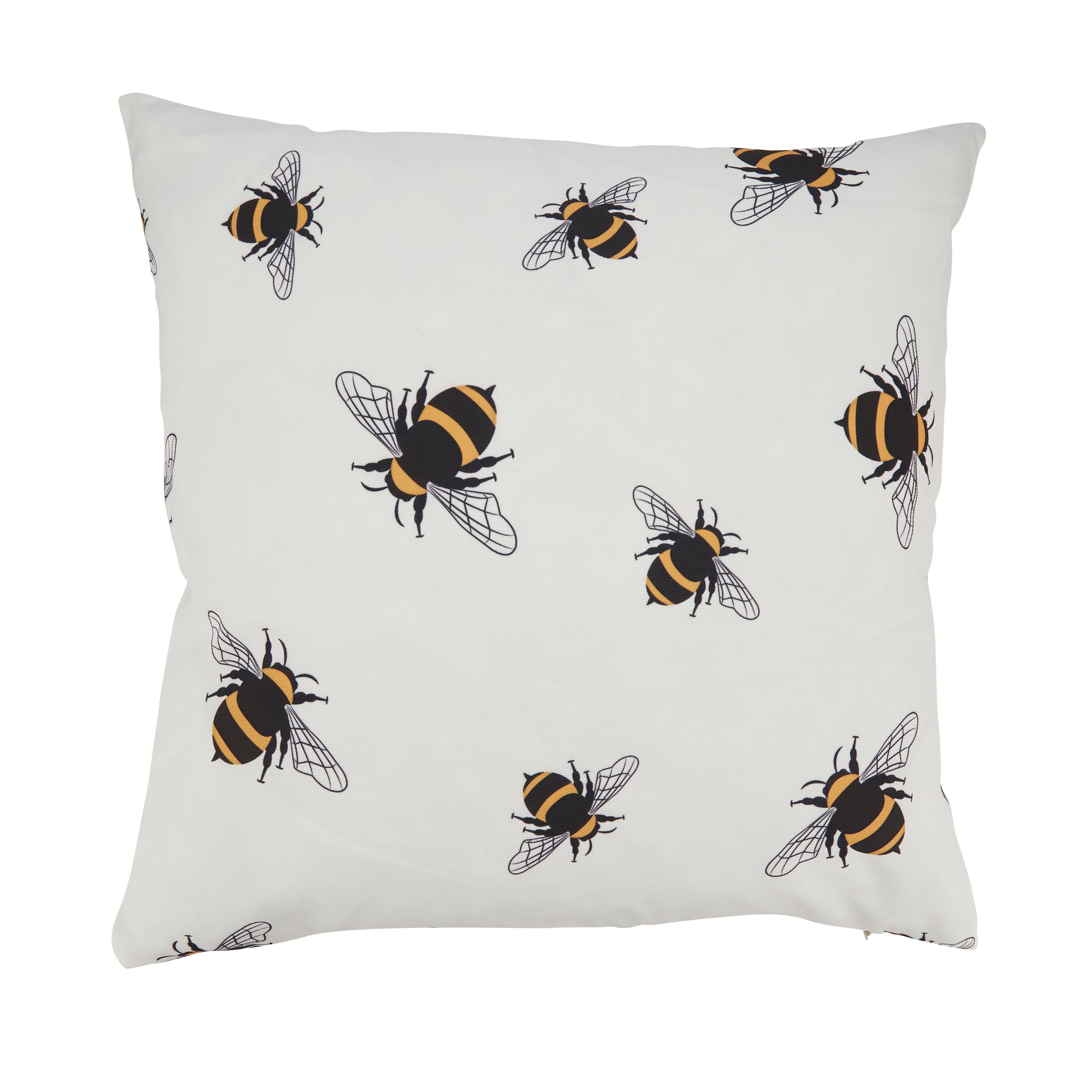 Charming Bumble Bee Outdoor Polyester Filled Throw Pillow