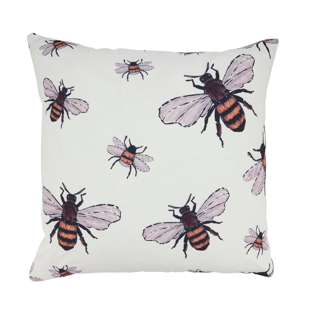 Adorable Bumble Bee Outdoor Polyester Filled Throw Pillow