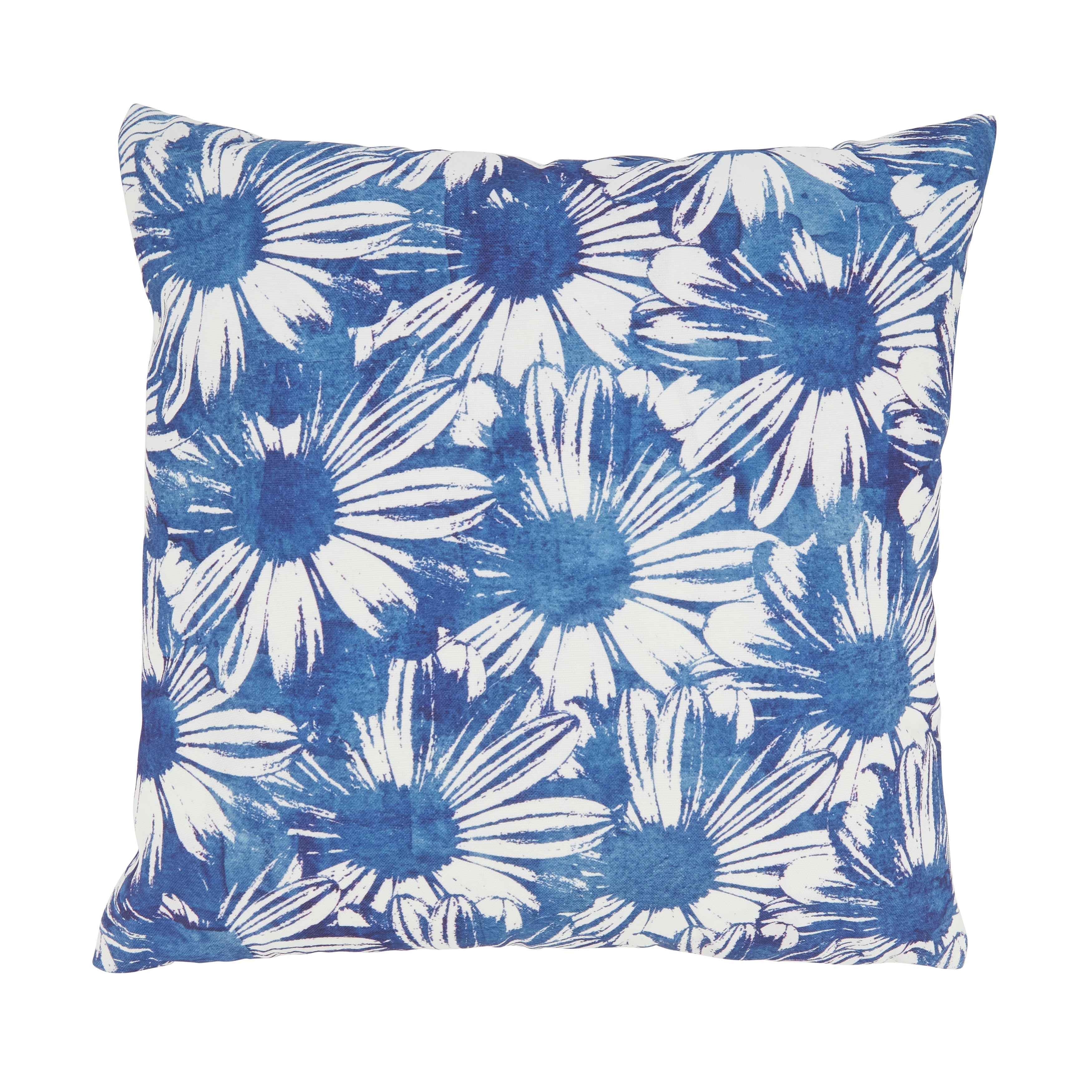Fresh Floral Outdoor Polyester Filled Throw Pillow
