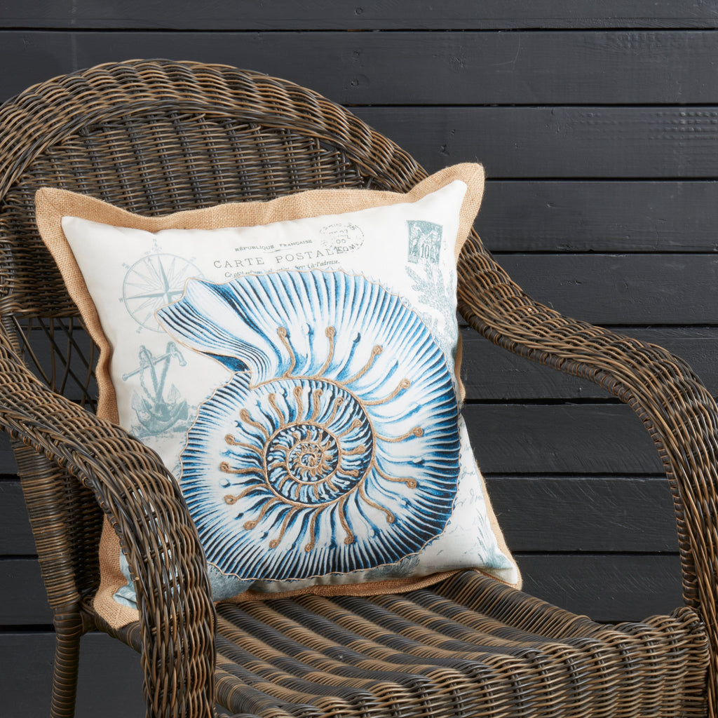 Coastal Outdoor Shell Polyester Filled Throw Pillow