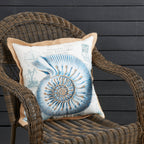 Coastal Outdoor Shell Polyester Filled Throw Pillow