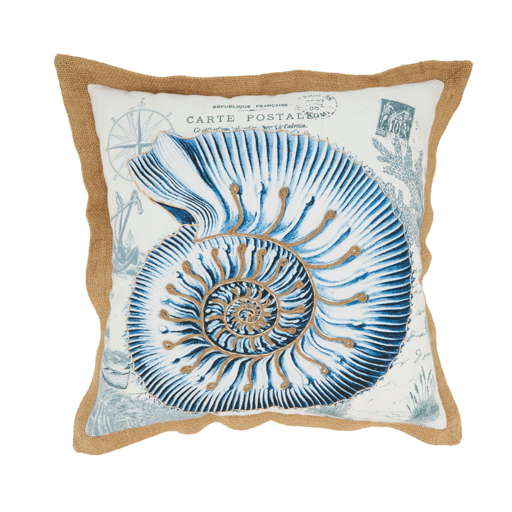 Coastal Outdoor Shell Polyester Filled Throw Pillow