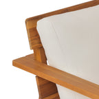 Mid-Century Modern 4-Piece Acacia Wood Outdoor Patio Set