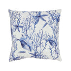 Coastal Sea Shell and Coral Outdoor Polyester Filled Throw Pillow